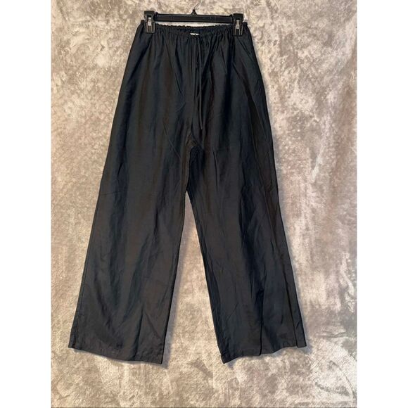 DISSH Pants - DISSH Women’s Black Silk Blend Elastic Waist Pull On Super Wide Leg Pants Size 4